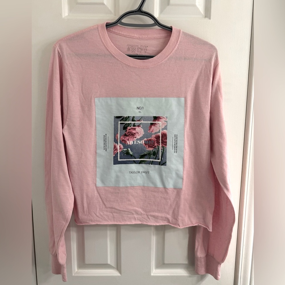 Taylor Swift “ME!” Pink Long Sleeve Floral Graphic Tee